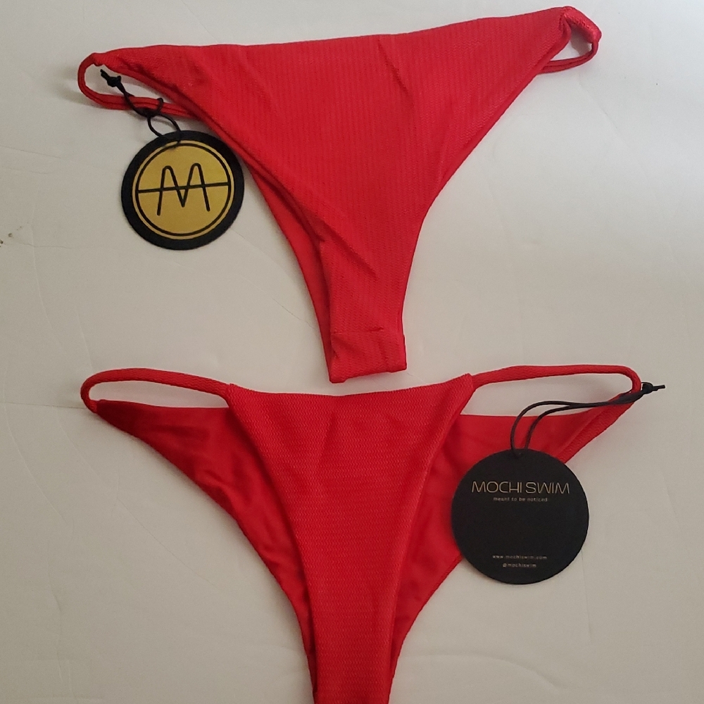Mochi Swim Vibrant Red Bikini Bottoms